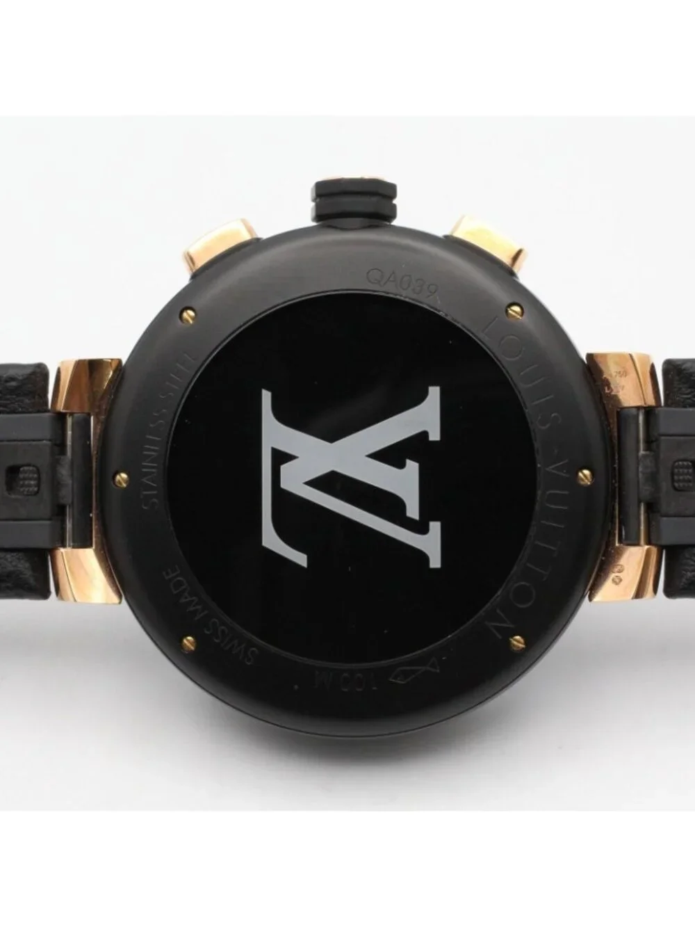 Louis Vuitton Watch Tambour Chrono Black Stainless Steel